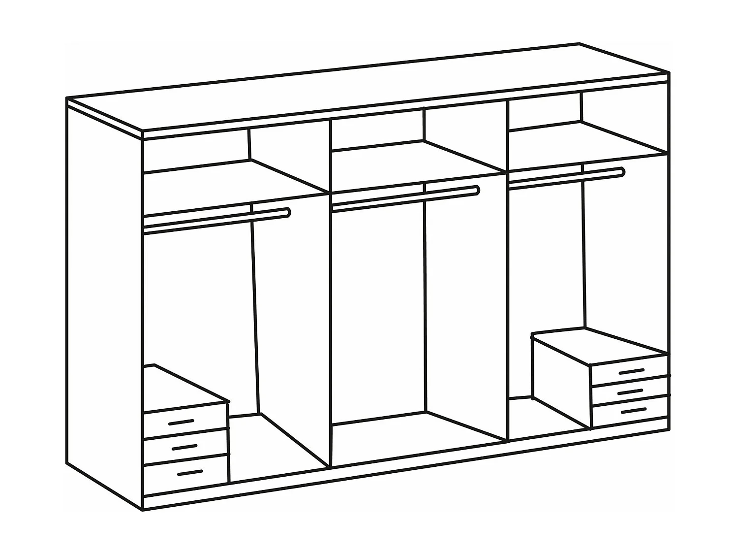 KLEIDERSCHRANK Level Plankeneiche / weiß 300 / 58 / 236cm