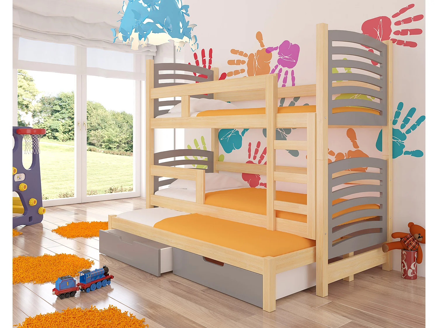 HOCHBETT Soria Kiefer Natur / grau 81 / 188 / 160cm