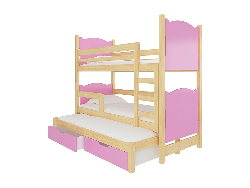 HOCHBETT Leticia Kiefer Natur / rosa 81 / 188 / 160cm