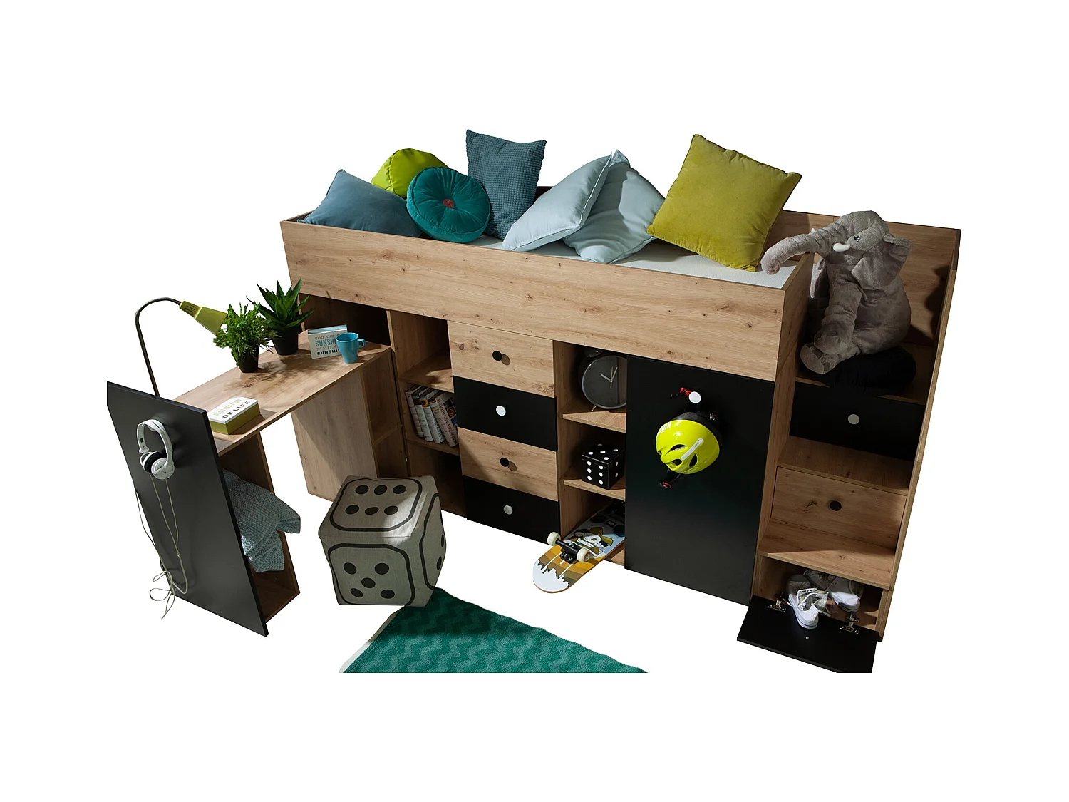 HOCHBETT Smart Artisan Eiche / weiß 93 / 248 / 123cm