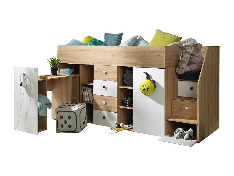 HOCHBETT Smart Artisan Eiche / weiß 93 / 248 / 123cm