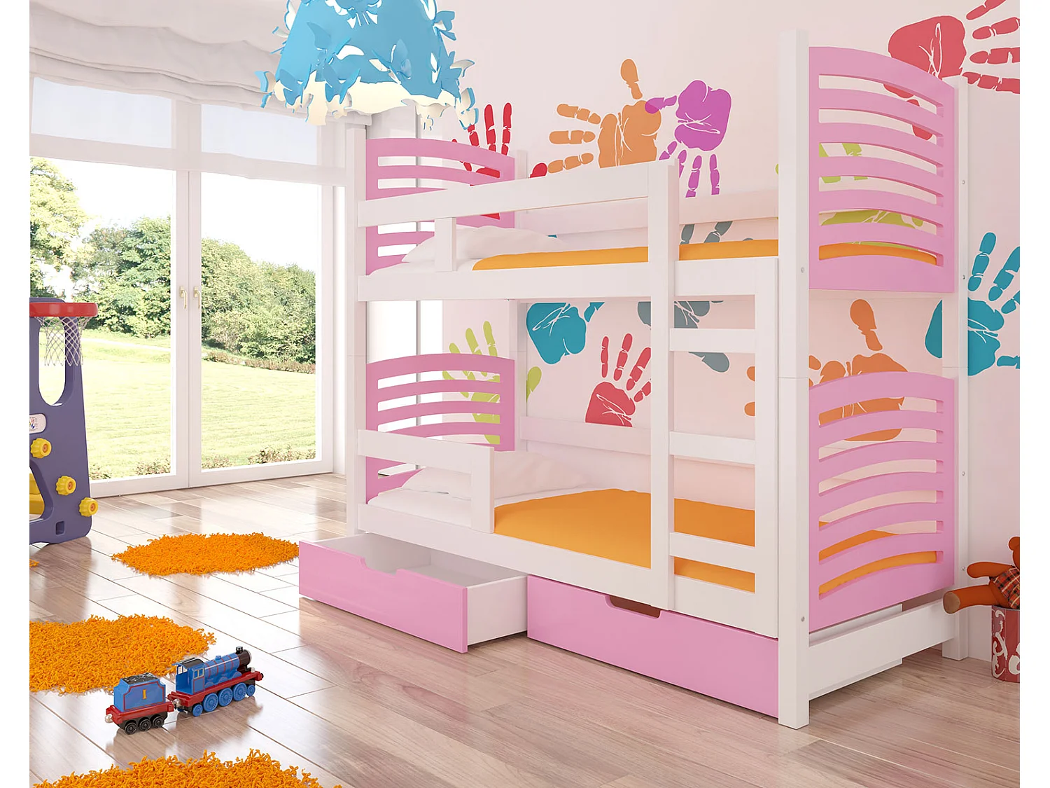 HOCHBETT Osuna Kiefer weiß / rosa 81 / 188 / 169cm