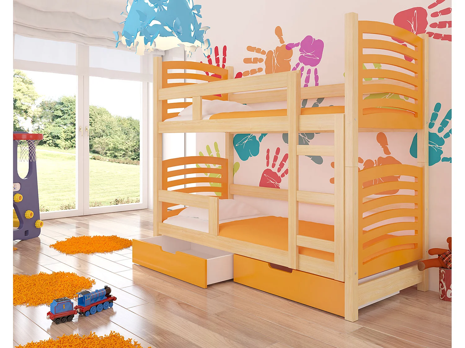 HOCHBETT Osuna Kiefer Natur / orange 81 / 188 / 169cm