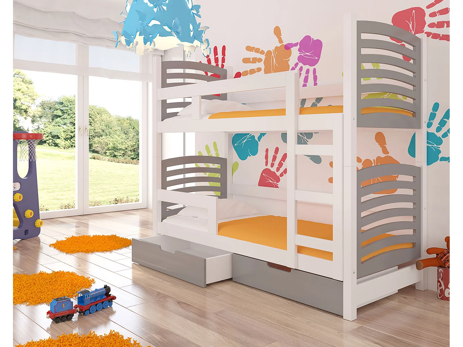 HOCHBETT Osuna Kiefer weiß / grau 81 / 188 / 169cm