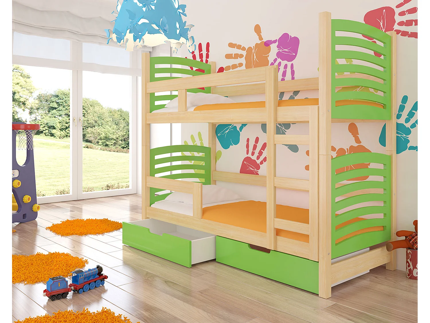 HOCHBETT Osuna Kiefer Natur / grün 81 / 188 / 169cm