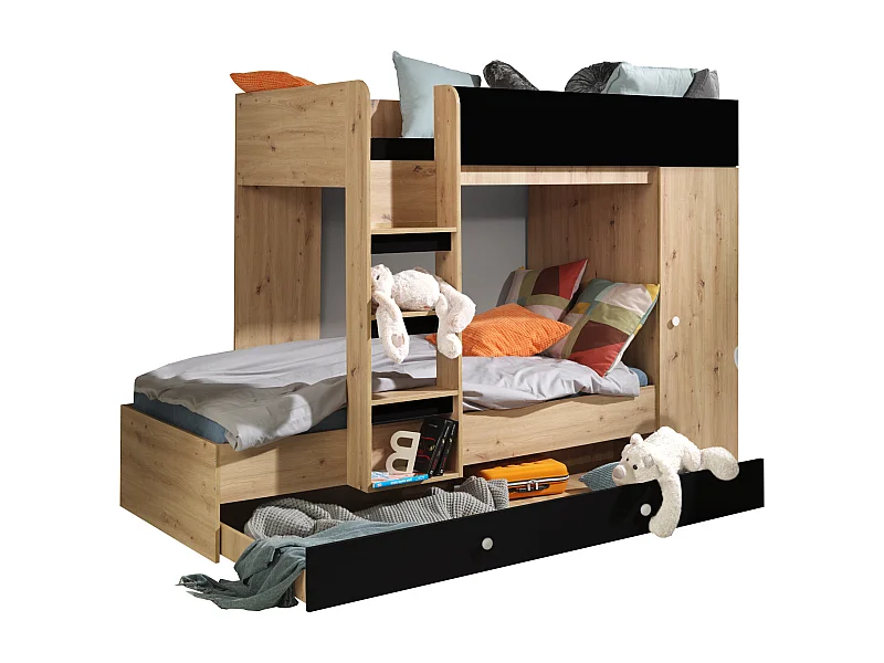 HOCHBETT Smart Artisan Eiche / schwarz 93 / 254 / 165 cm Leiter links