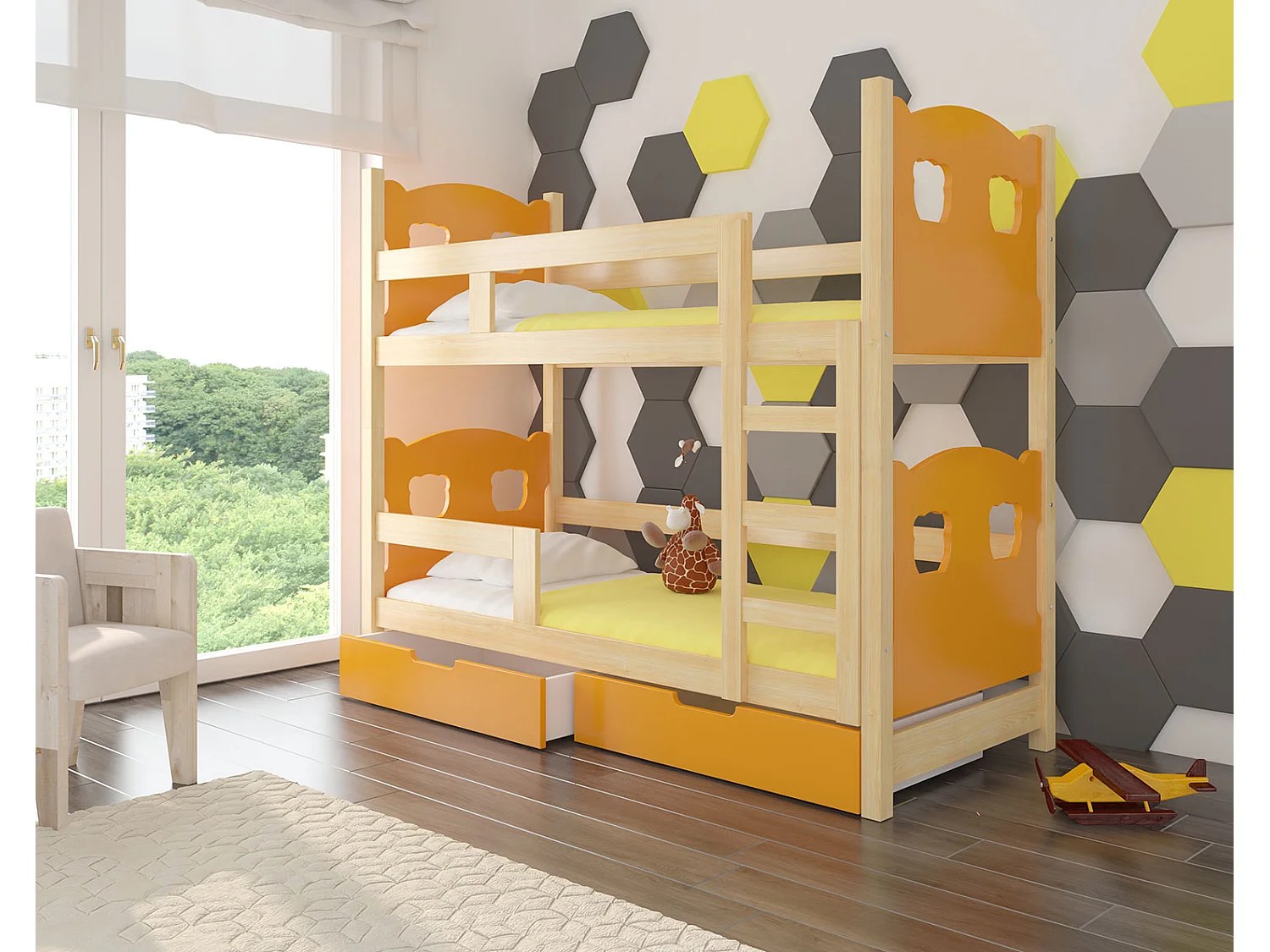 HOCHBETT Maraba Kiefer Natur / orange 81 / 188 / 160cm