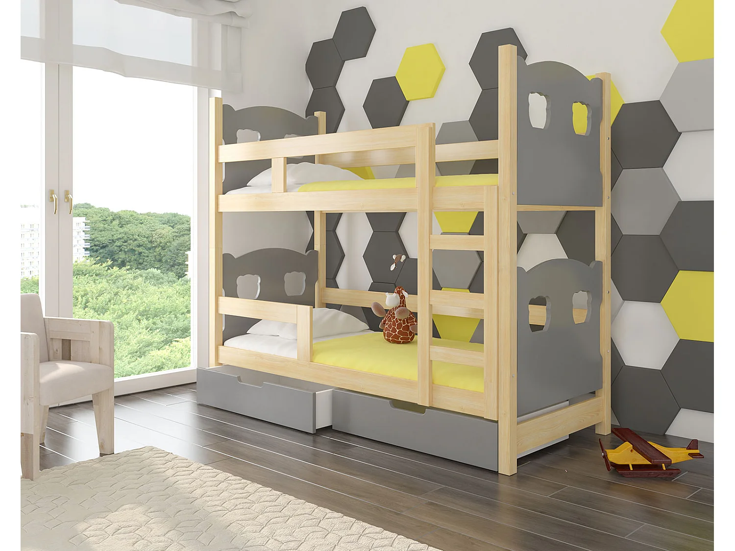 HOCHBETT Maraba Kiefer Natur / grau 81 / 188 / 160cm