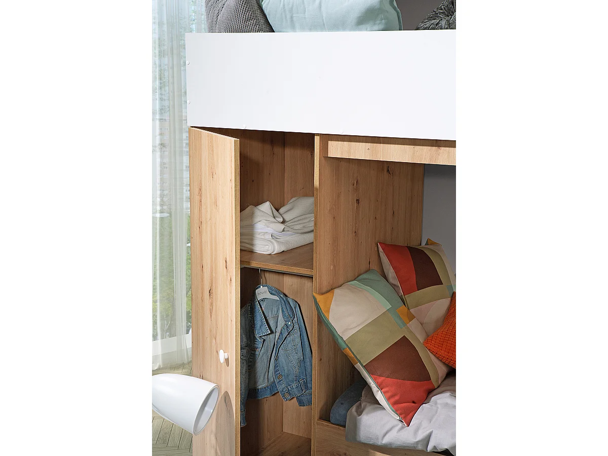 HOCHBETT Smart Artisan Eiche / schwarz 93 / 254 / 165 cm Leiter rechts