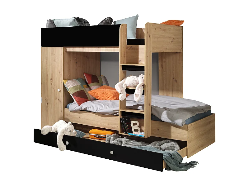 HOCHBETT Smart Artisan Eiche / schwarz 93 / 254 / 165 cm Leiter rechts