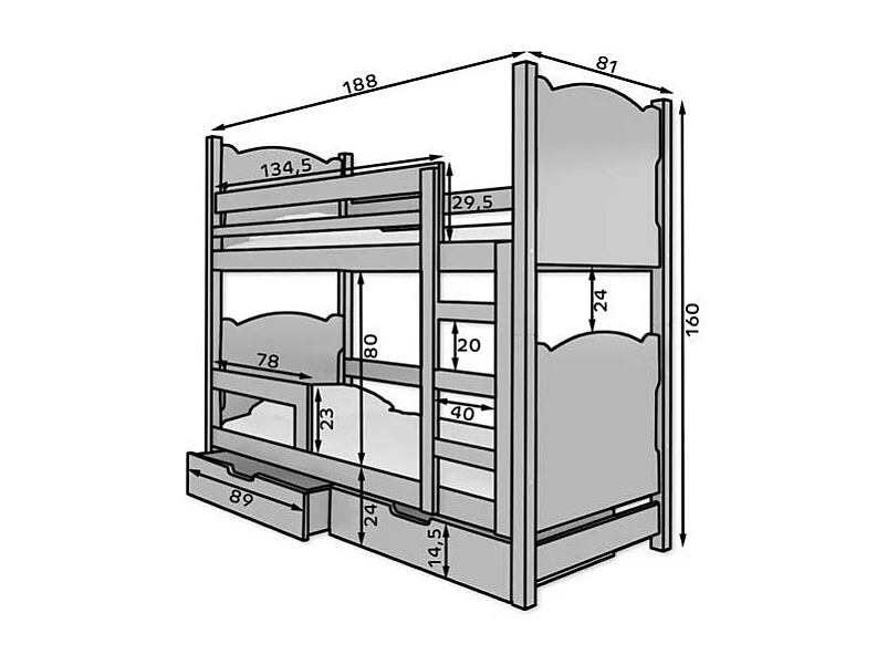 HOCHBETT Maraba Kiefer weiß / grün 81 / 188 / 160cm