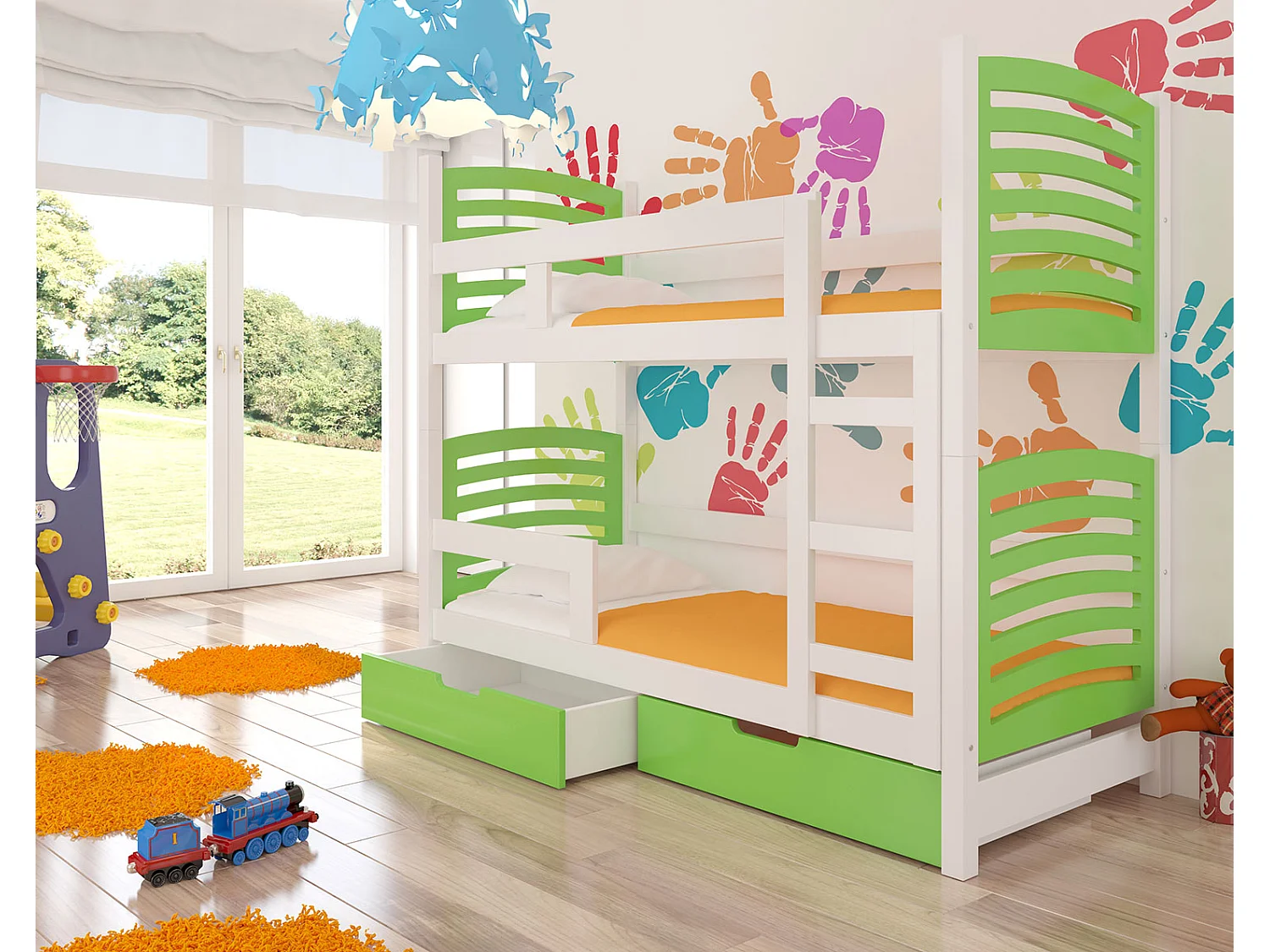 HOCHBETT Osuna Kiefer weiß / grün 81 / 188 / 169cm