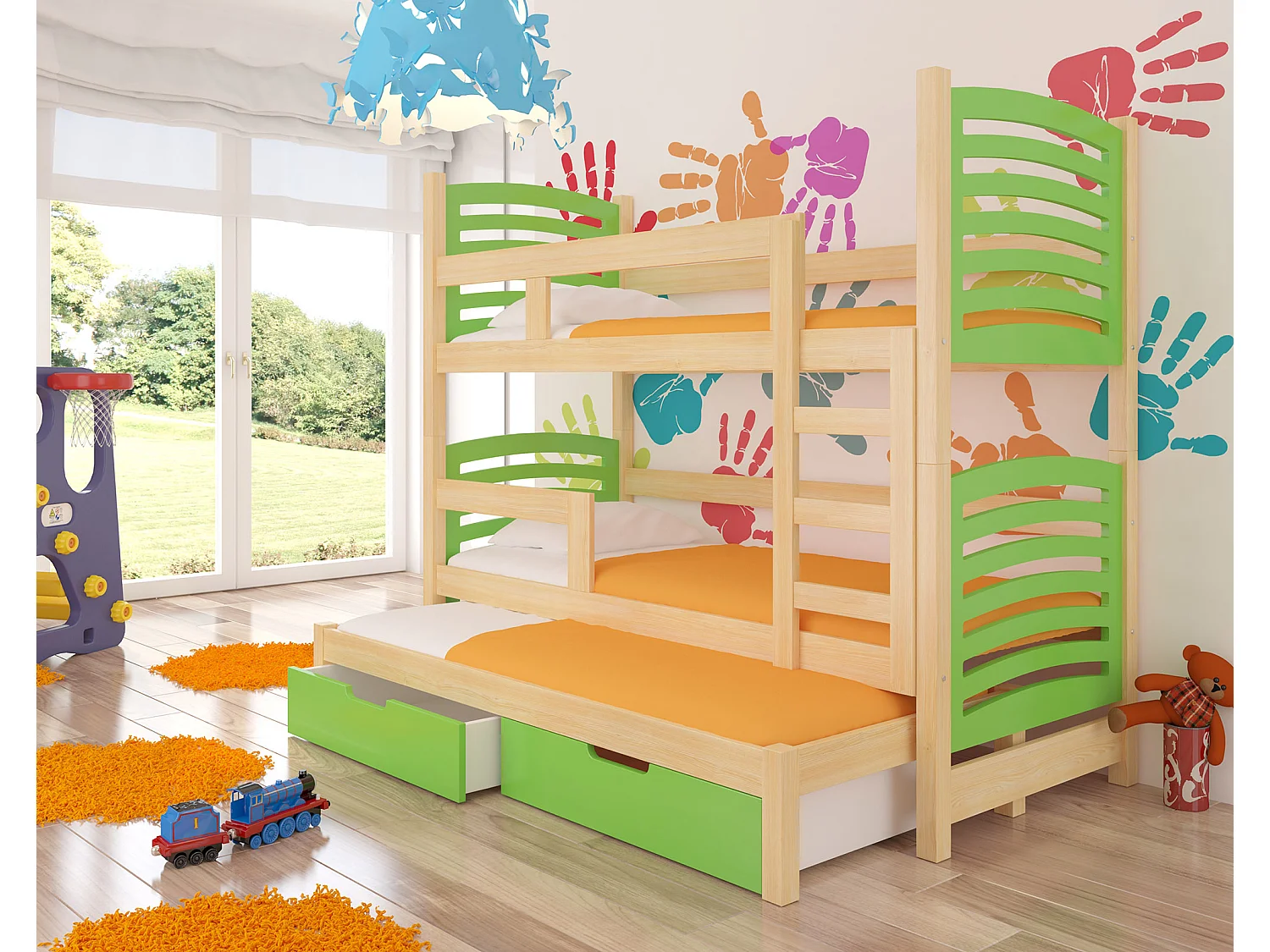 HOCHBETT Soria Kiefer Natur / grün 81 / 188 / 160cm