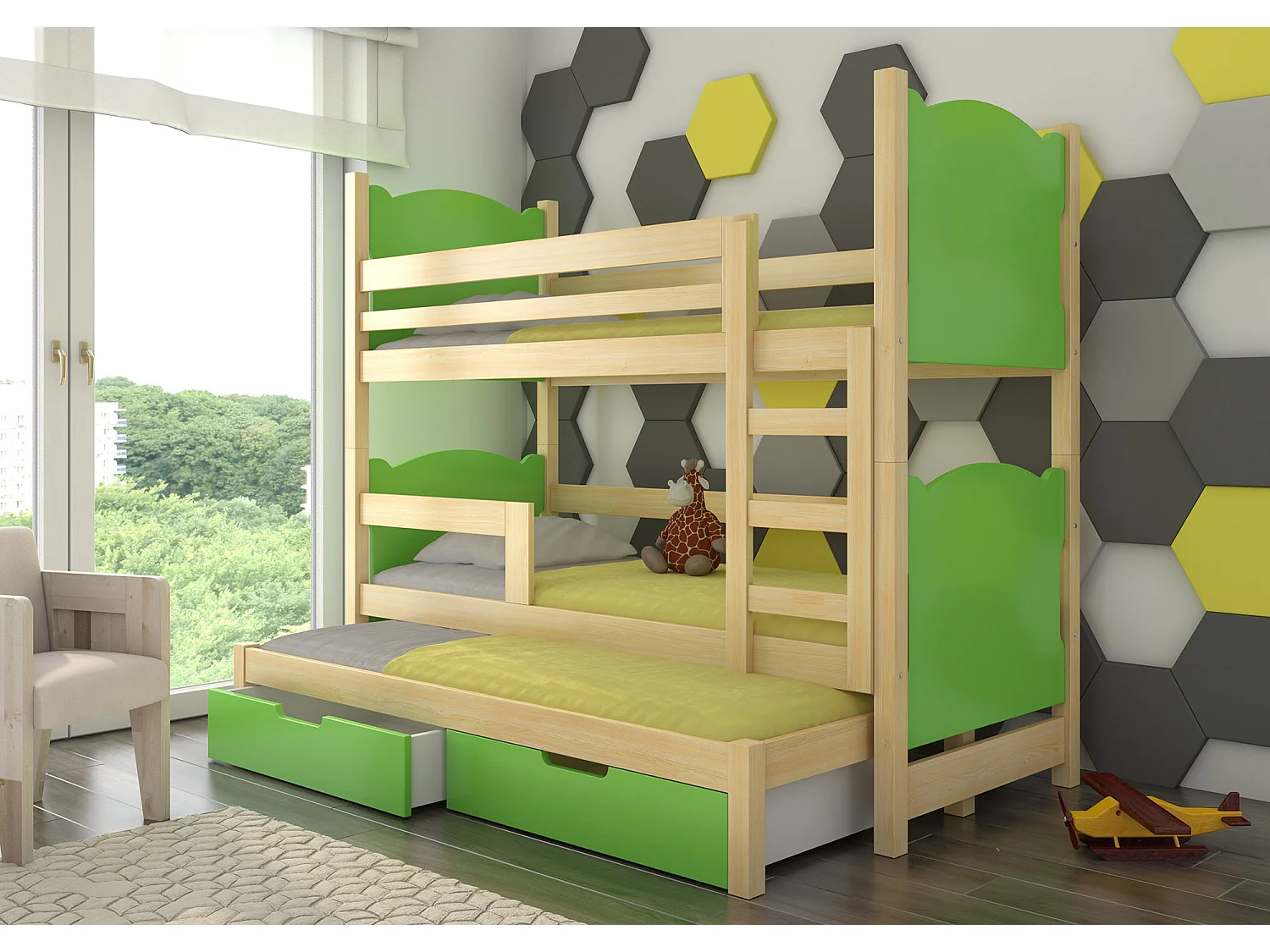 HOCHBETT Leticia Kiefer Natur / grün 81 / 188 / 160cm