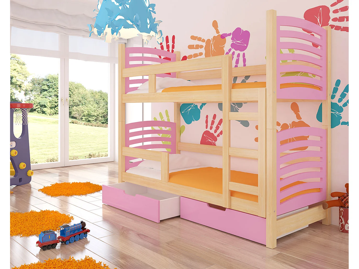 HOCHBETT Osuna Kiefer Natur / rosa 81 / 188 / 169cm