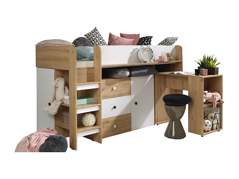 HOCHBETT Smart Artisan Eiche / weiß 106 / 203 / 125cm