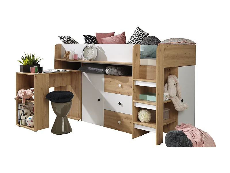 HOCHBETT Smart Artisan Eiche / weiß 106 / 203 / 125cm