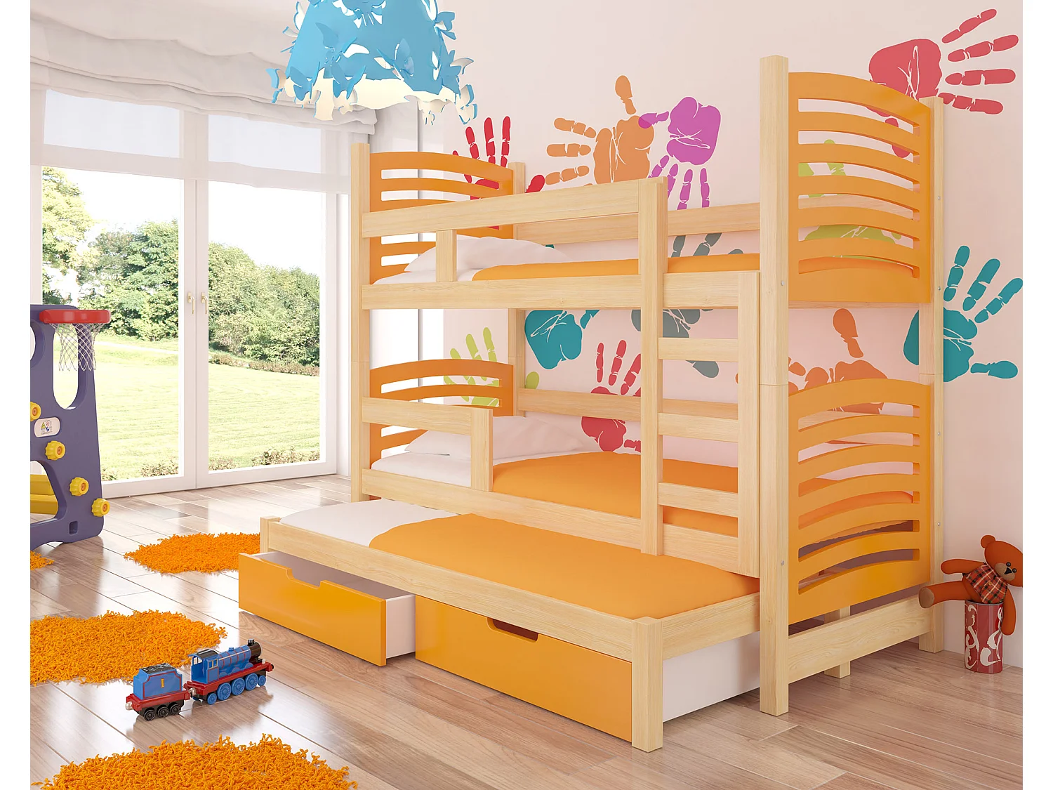 HOCHBETT Soria Kiefer Natur / orange 81 / 188 / 160cm