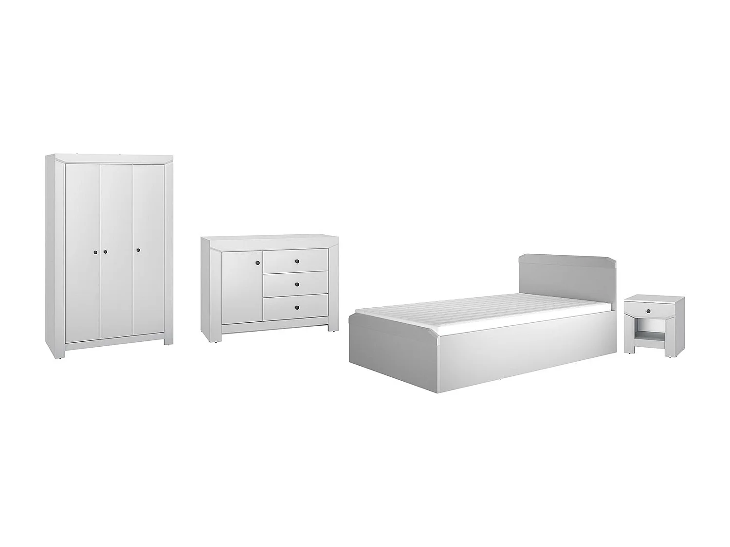 JUGENZIMMER-SET Terni silbergrau 4lteilig