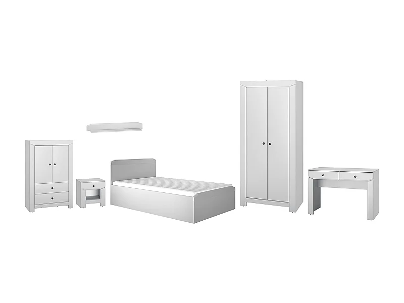 JUGENDZIMMER-SET Terni silbergrau 6-teilig