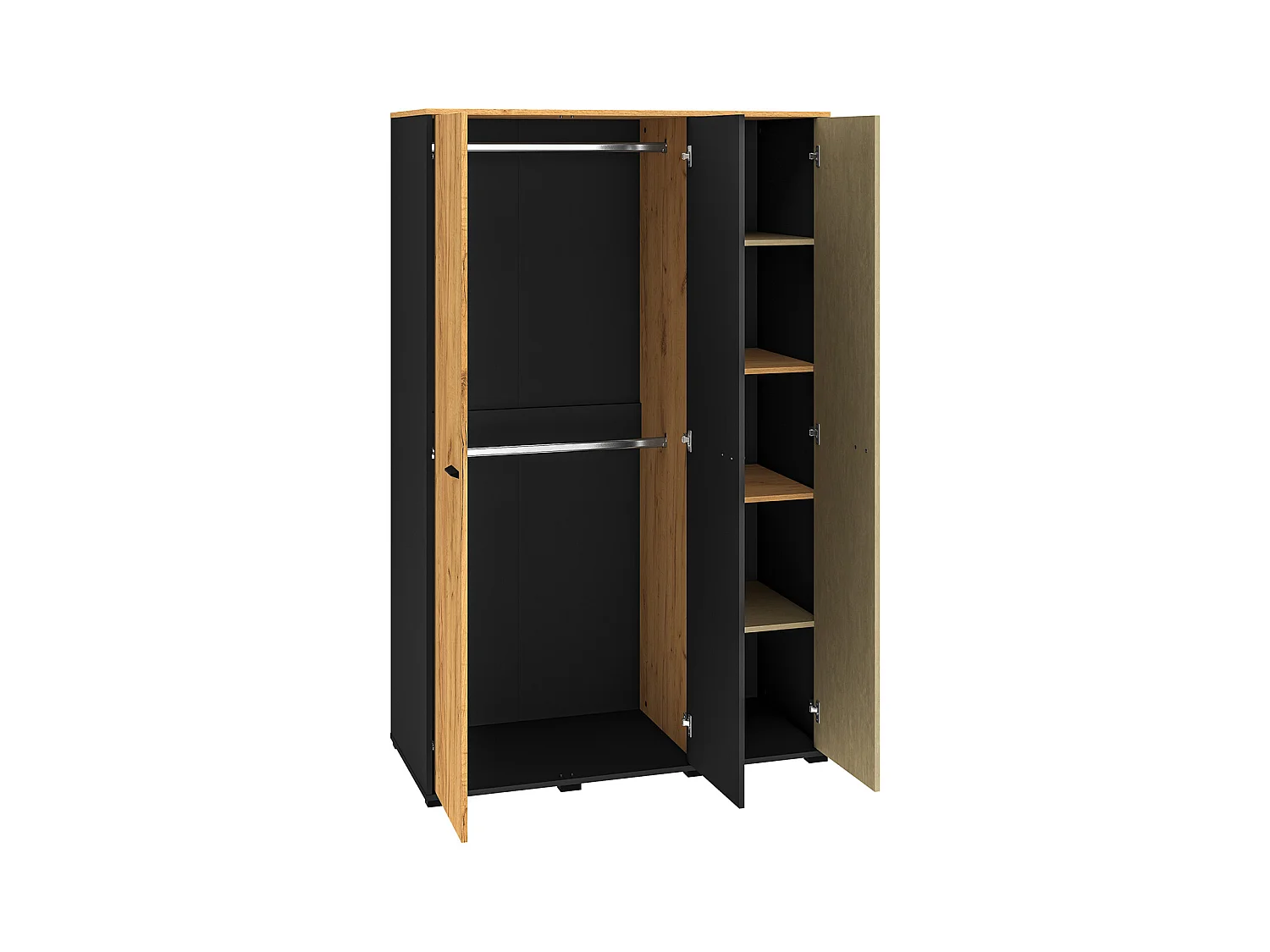 JUGENDZIMMER-SET Colt schwarz / Craft Gold Eiche / Premium Steel 3-teilig