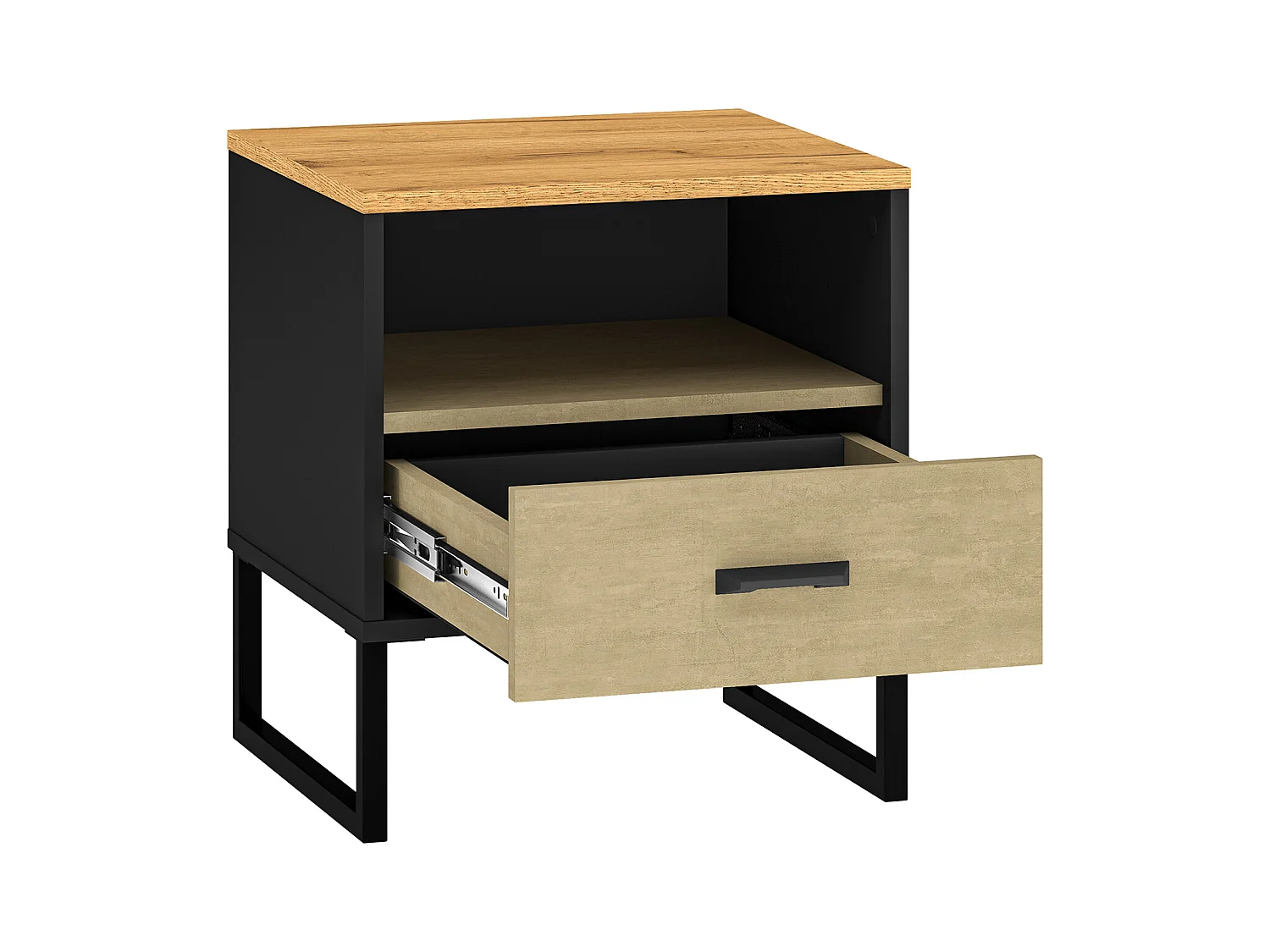 JUGENDZIMMER-SET Colt schwarz / Craft Gold Eiche / Premium Steel 3-teilig