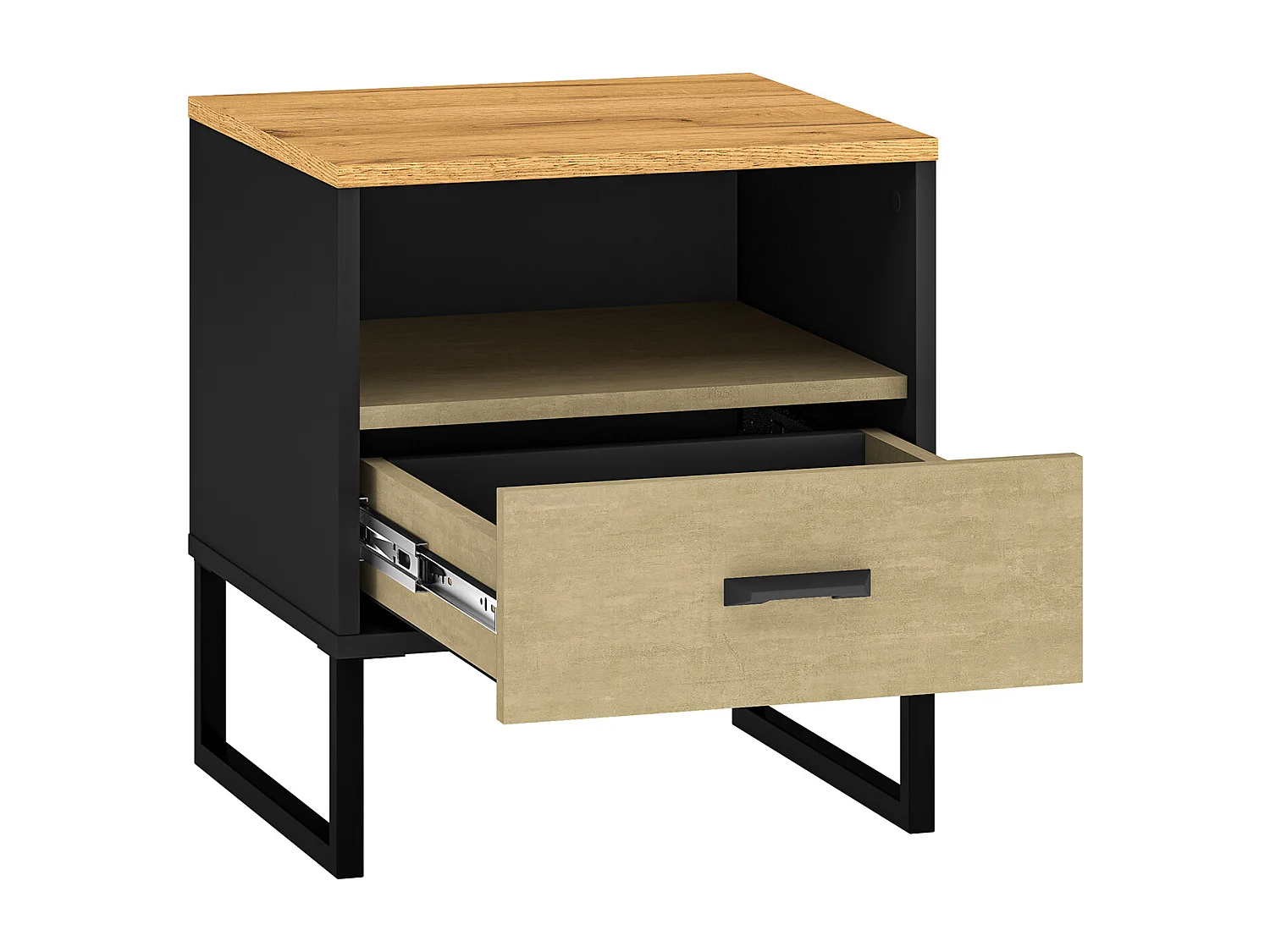 JUGENDZIMMER-SET Colt schwarz / Craft Gold Eiche / Premium Steel 3-teilig