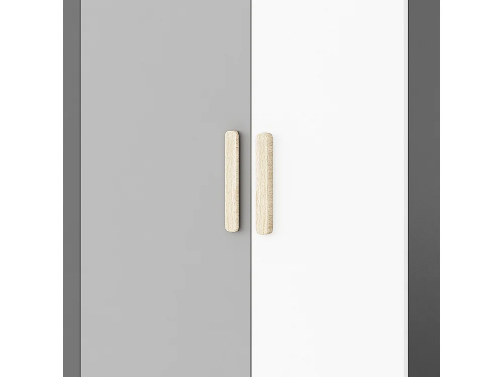 JUGENDZIMMER-SET Pok graphit / grau / weiß / Buche Ibsen 7-teilig