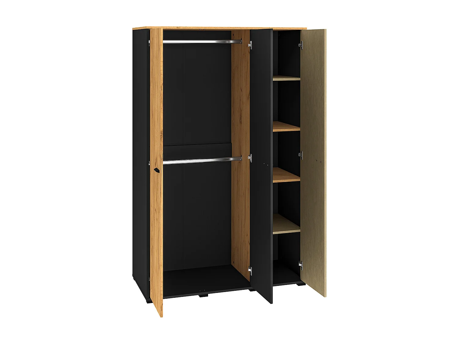 JUGENDZIMMER-SET Colt schwarz / Craft Gold Eiche / Premium Steel 3-teilig