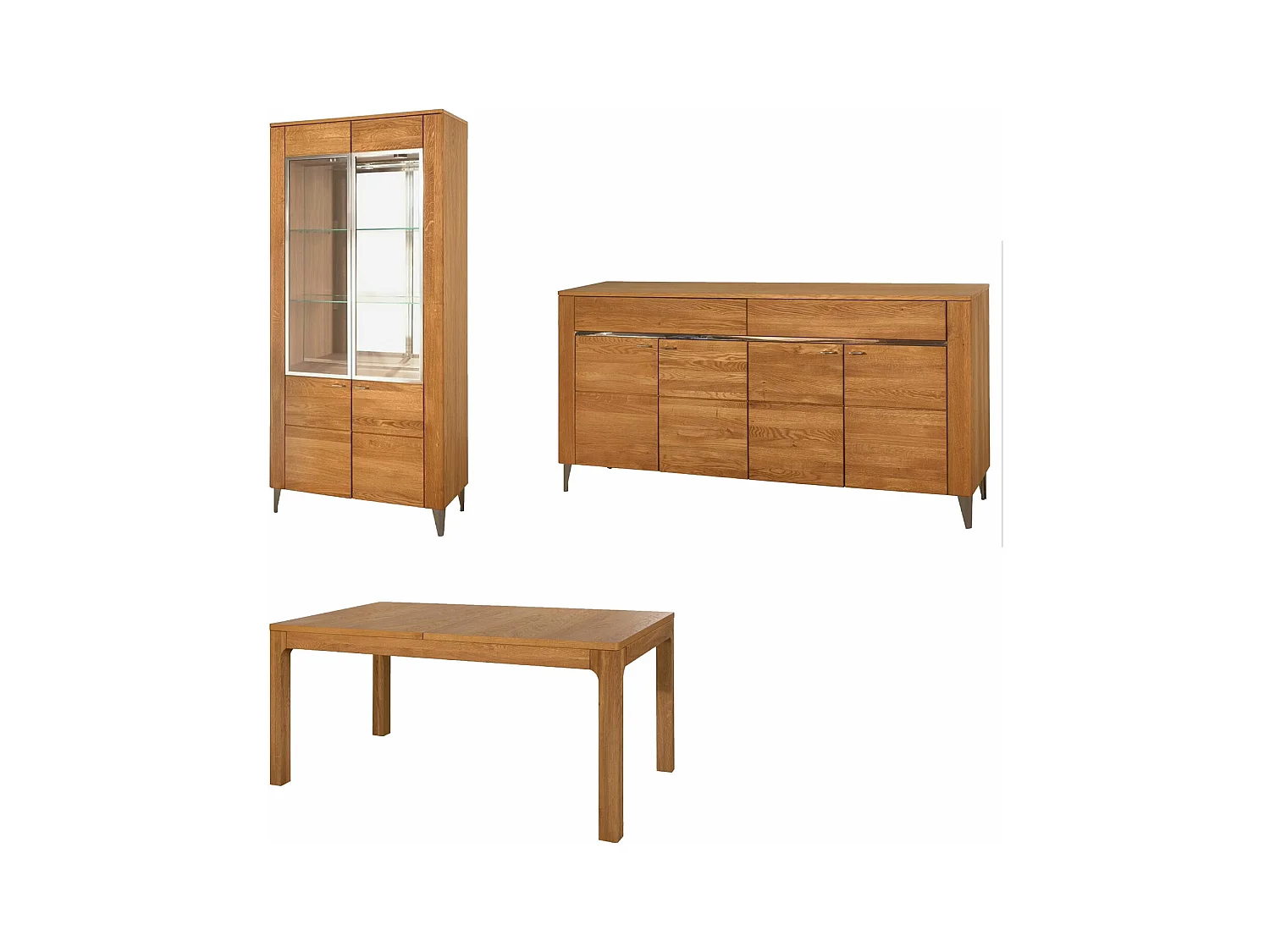 ESSZIMMER-SET Latina Honig Eiche 3-Teilig