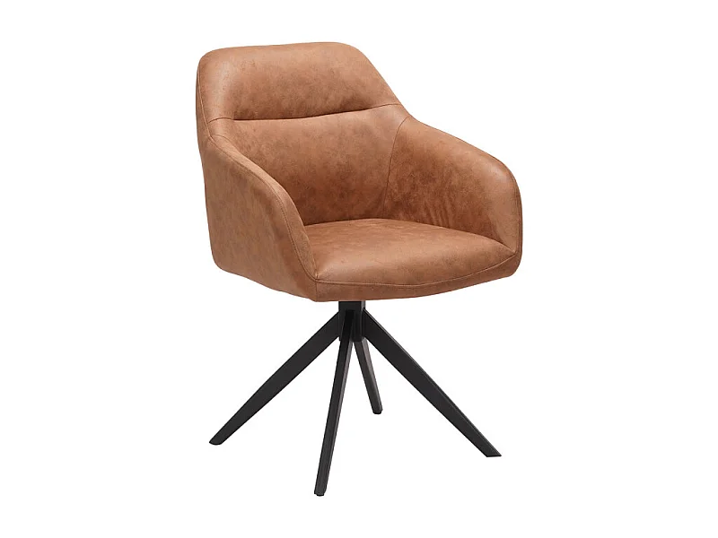 Chaise pivotante PU marron Thélyo