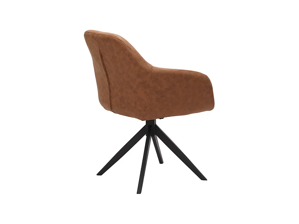 Chaise pivotante PU marron Thélyo