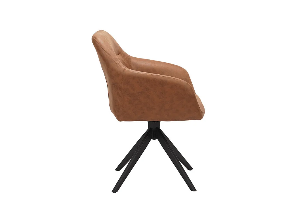 Chaise pivotante PU marron Thélyo