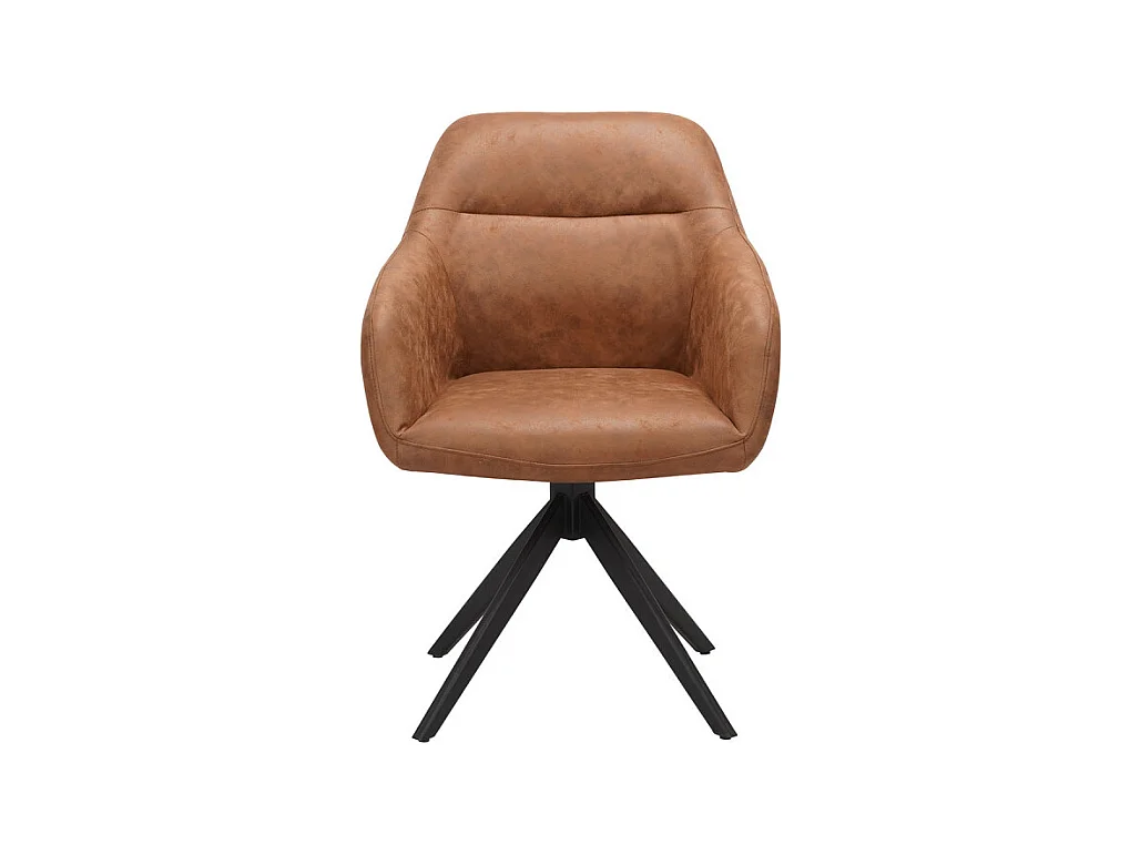 Chaise pivotante PU marron Thélyo