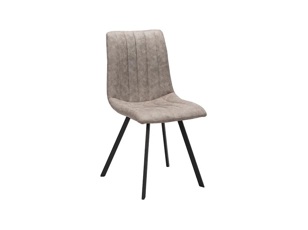 Chaise PU beige Eden pieds métal