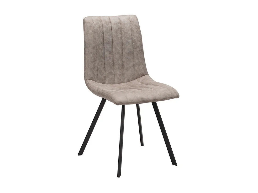 Chaise PU beige Eden pieds métal