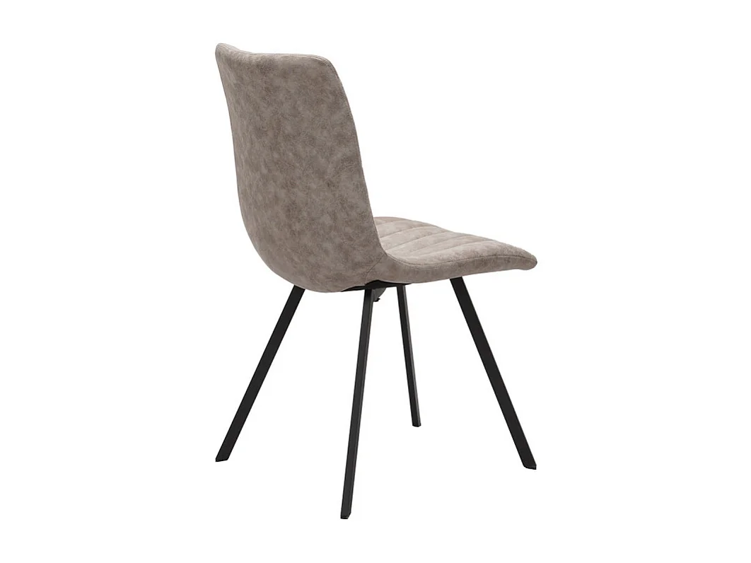 Chaise PU beige Eden pieds métal