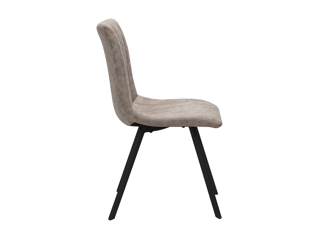 Chaise PU beige Eden pieds métal