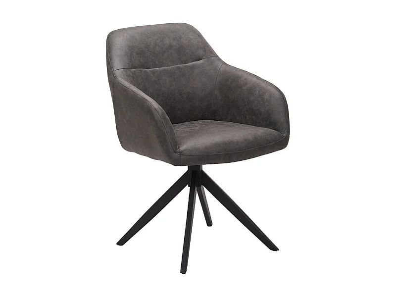 Chaise pivotante PU gris Thélyo