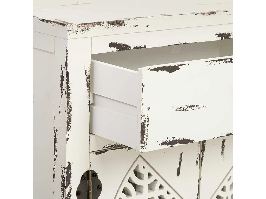 Table de chevet en bois laqué avec 1 tiroir et 2 portes, 48 ​​x 32 x 70 cm (h)