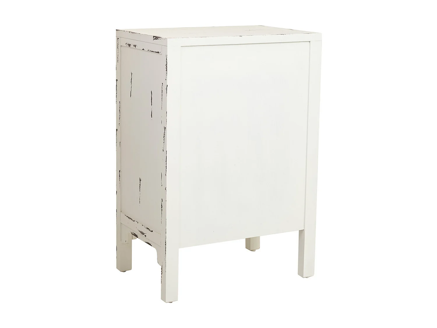 Tavolino in legno laccato bianco con 1 cassetto e 2 porte 48x32x70h cm