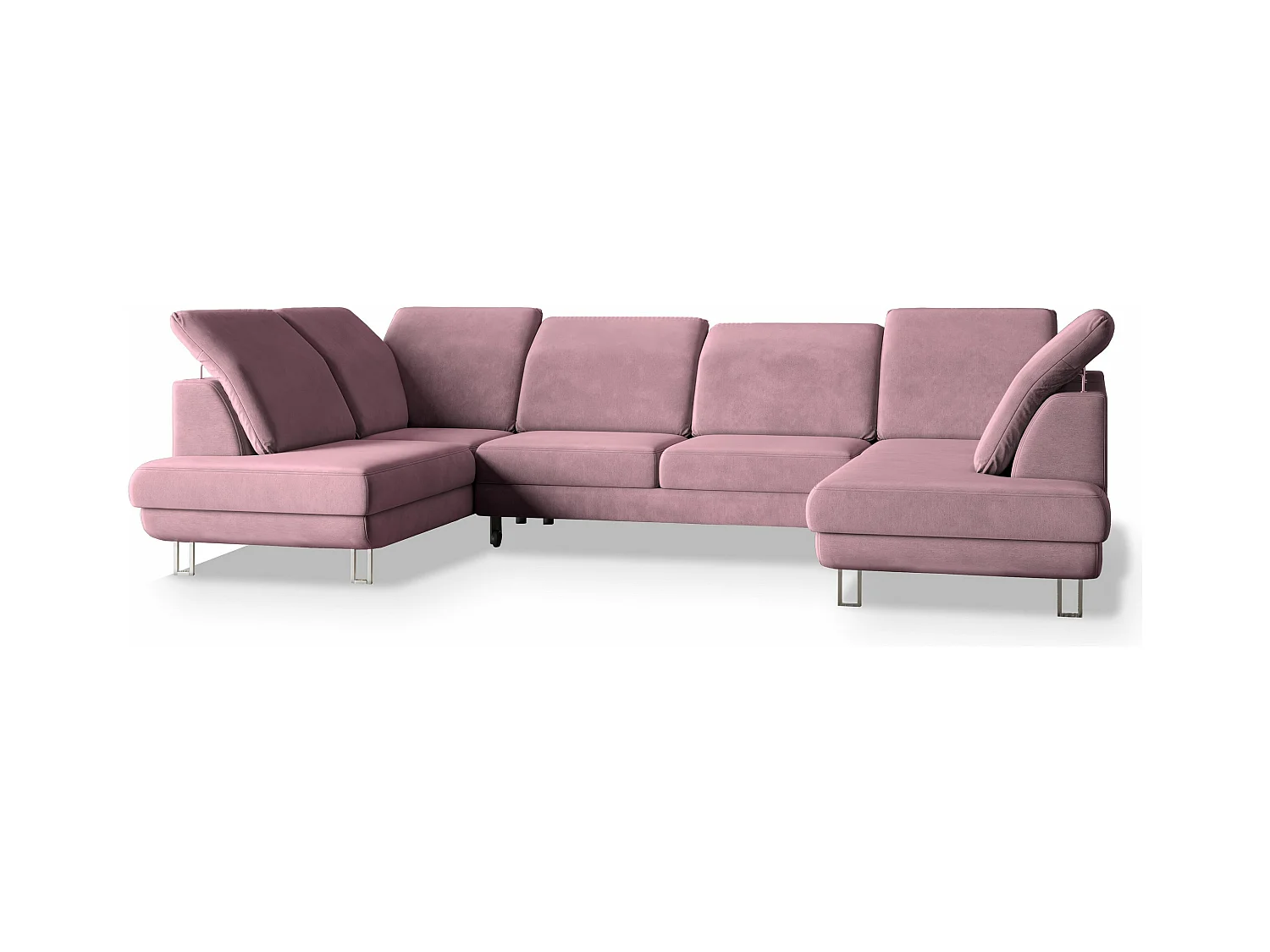 Canapé d'angle TERAMO Parme en velours avec fonction de couchage