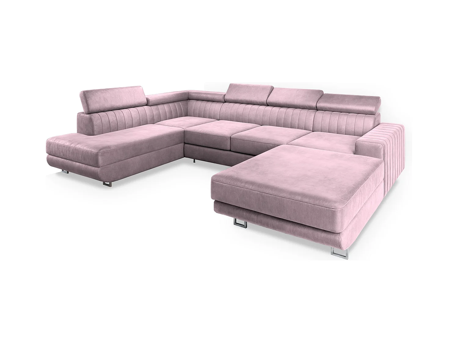 Canapé d'angle SIENA Parme en velours avec fonction de couchage