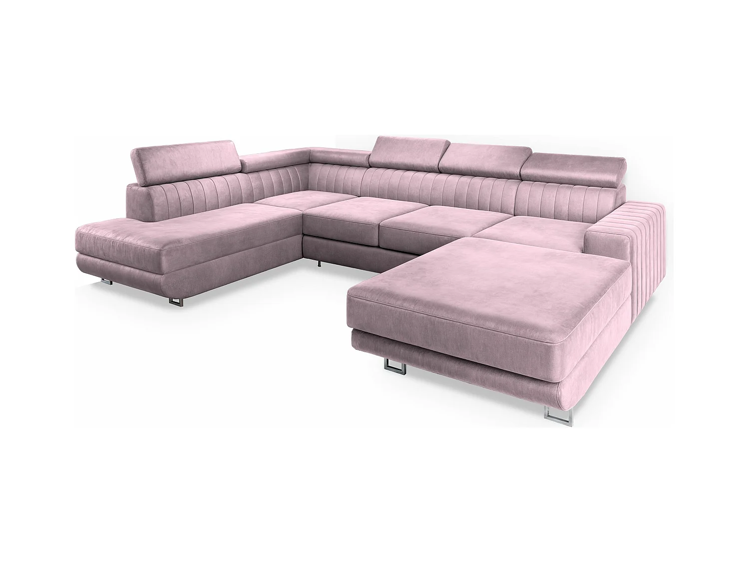 Canapé d'angle SIENA Parme en velours avec fonction de couchage