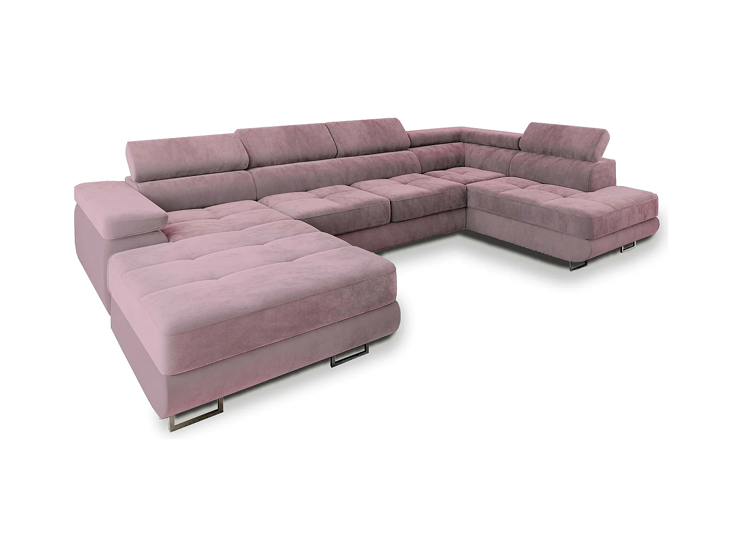 Canapé d'angle CASONE Parme en velours avec fonction de couchage