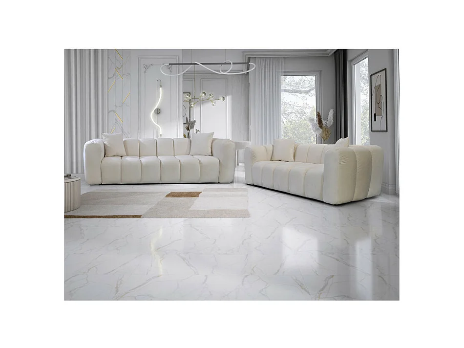 Canapé 3 places velours beige Cleo