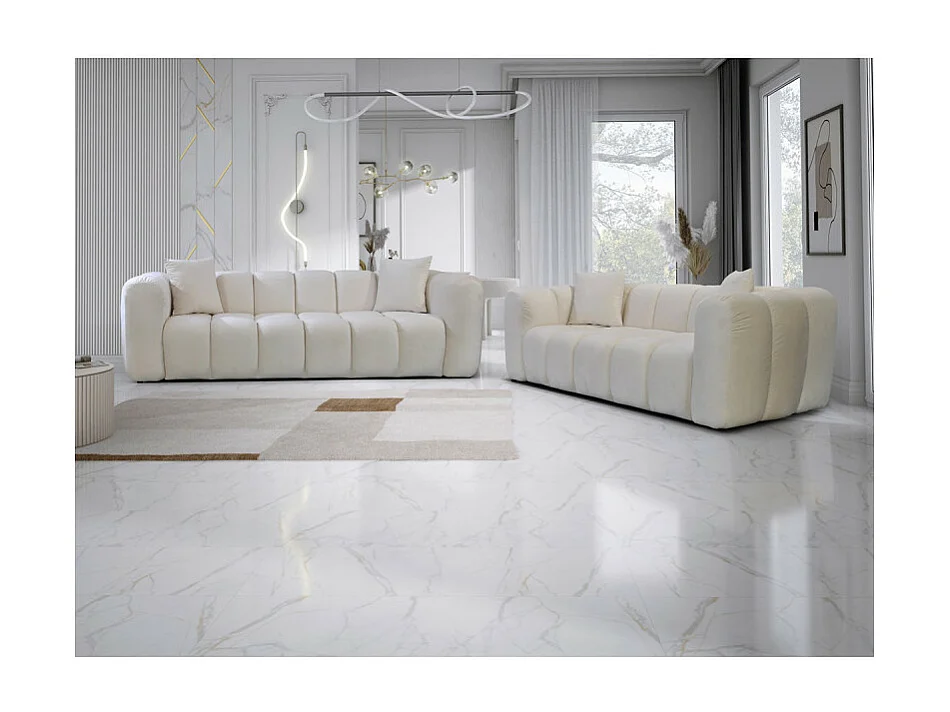 Canapé 3 places velours beige Cleo