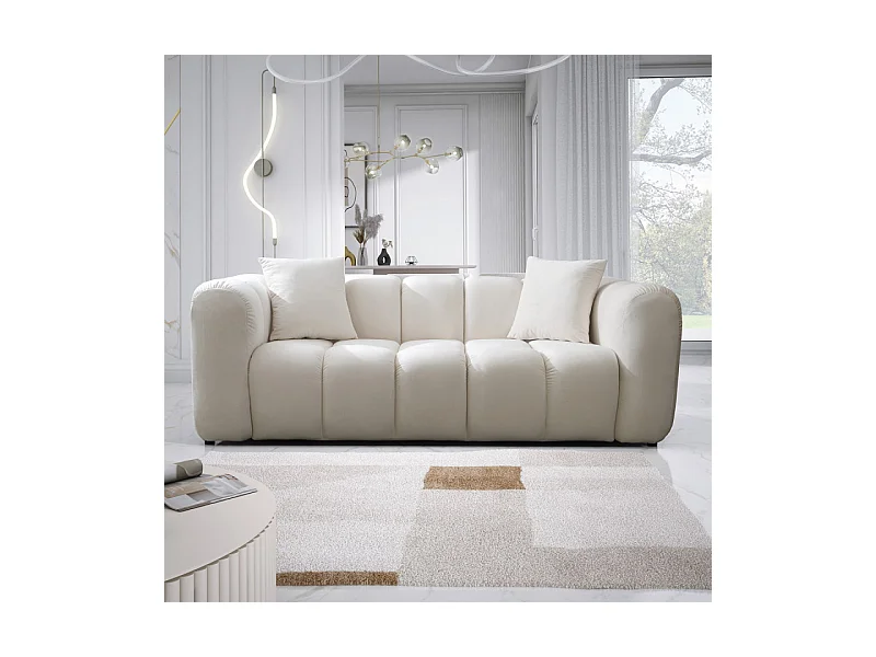 Canapé 2 places velours beige Cleo