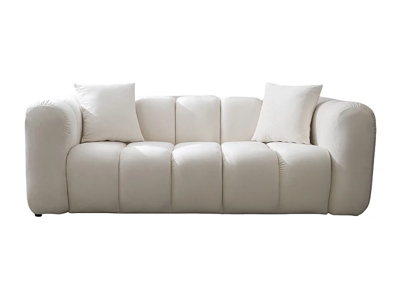 Canapé 2 places velours beige Cleo