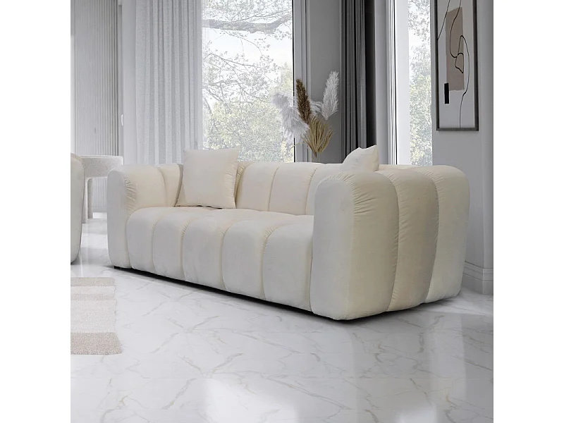 Canapé 2 places velours beige Cleo